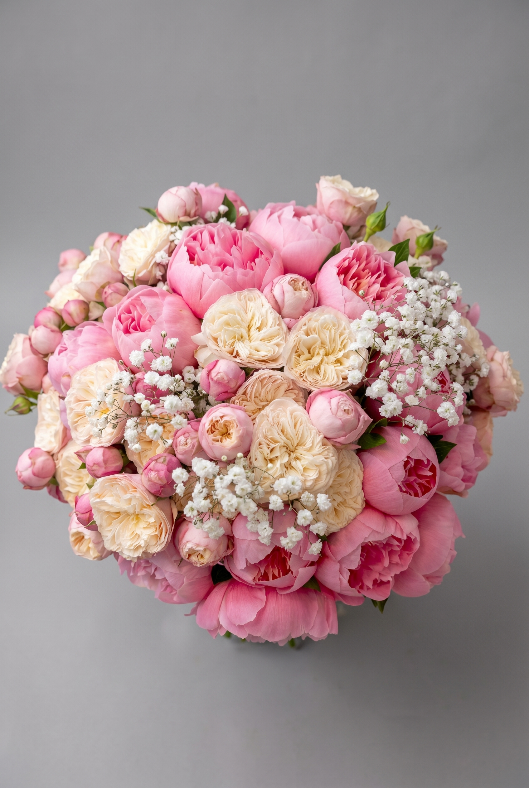 The Crown — luxury hand-tied pink peony, garden rose and gypsophila bouquet by Petals London