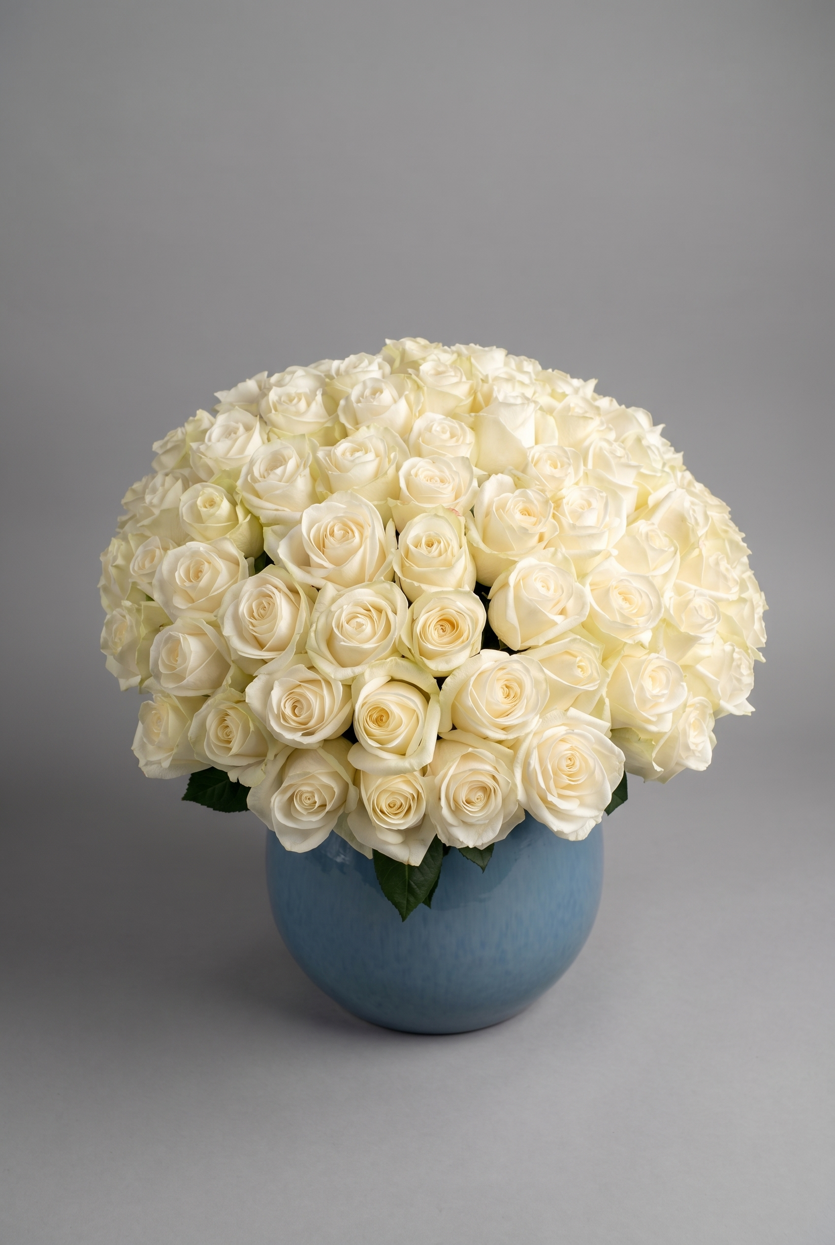 The Purist — luxury hand-tied bouquet of 100 white avalanche roses by Petals London