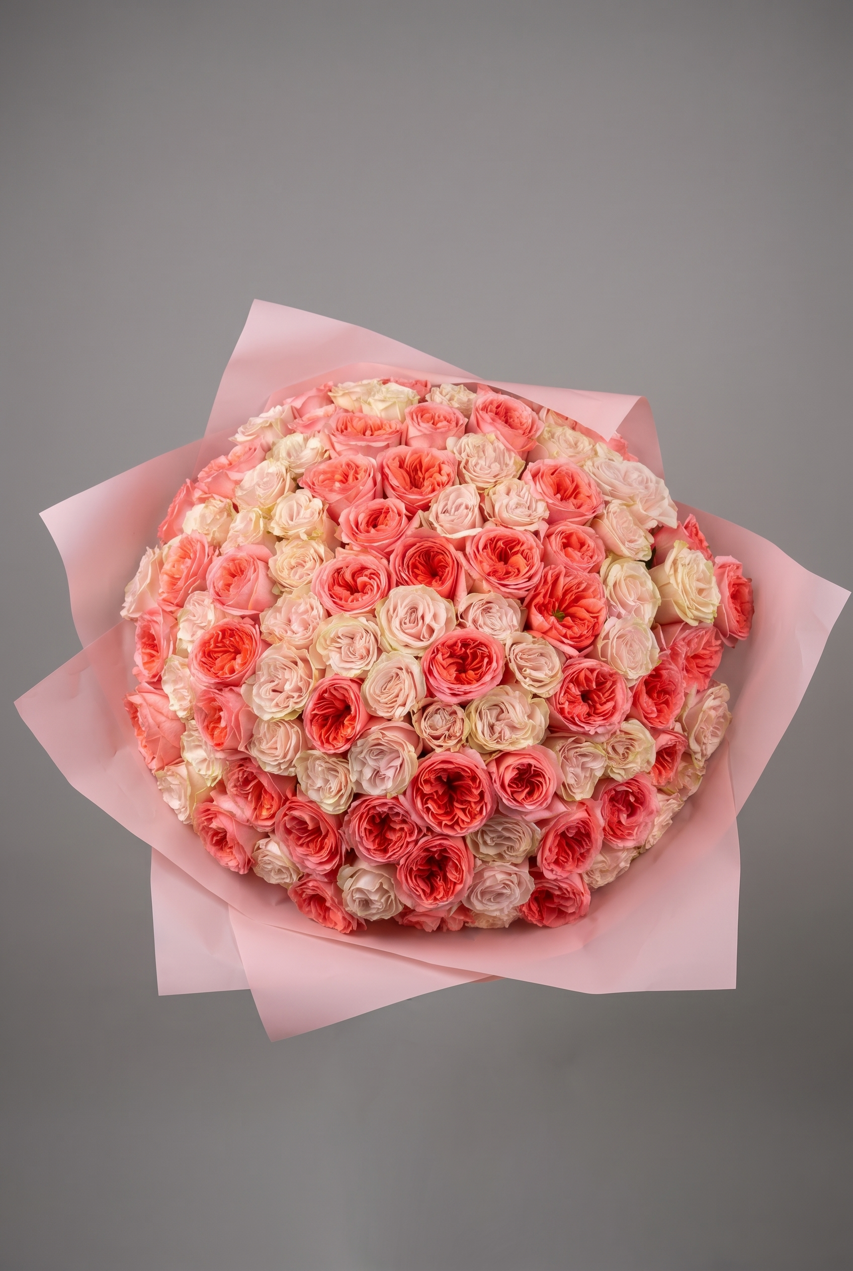 The Zenith — luxury hand-tied pink ombré garden rose bouquet by Petals London
