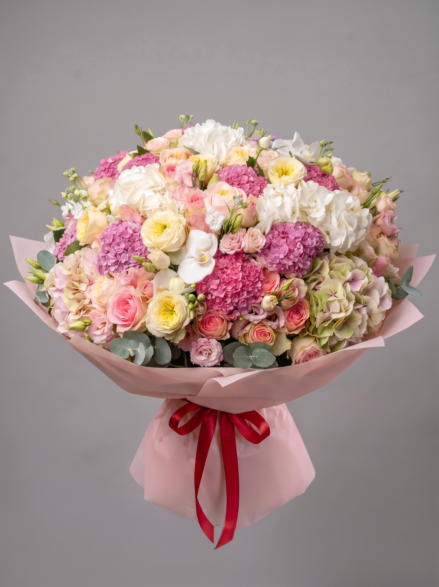 The Curator — luxury hand-tied hydrangea, garden rose and orchid bouquet by Petals London